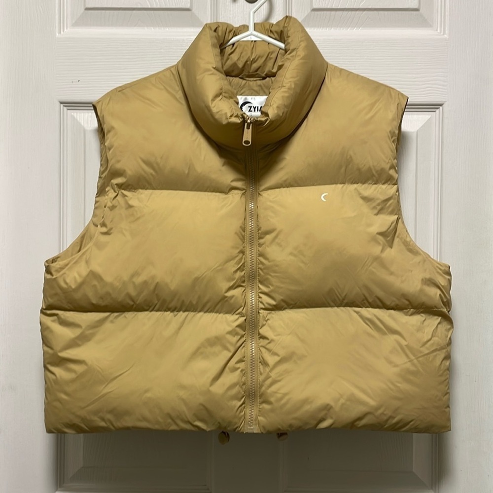 ZYIA | Active | Elevate | Crop | Puffer Vest | Khaki | Size L